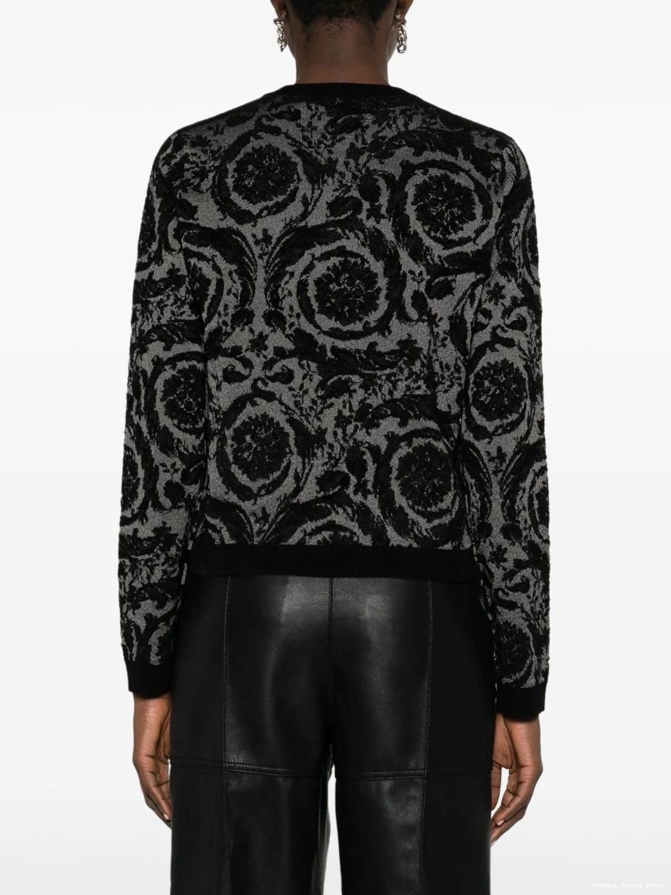 Affordable Women jumper Barocco-jacquard chenille flocked Versace 0722